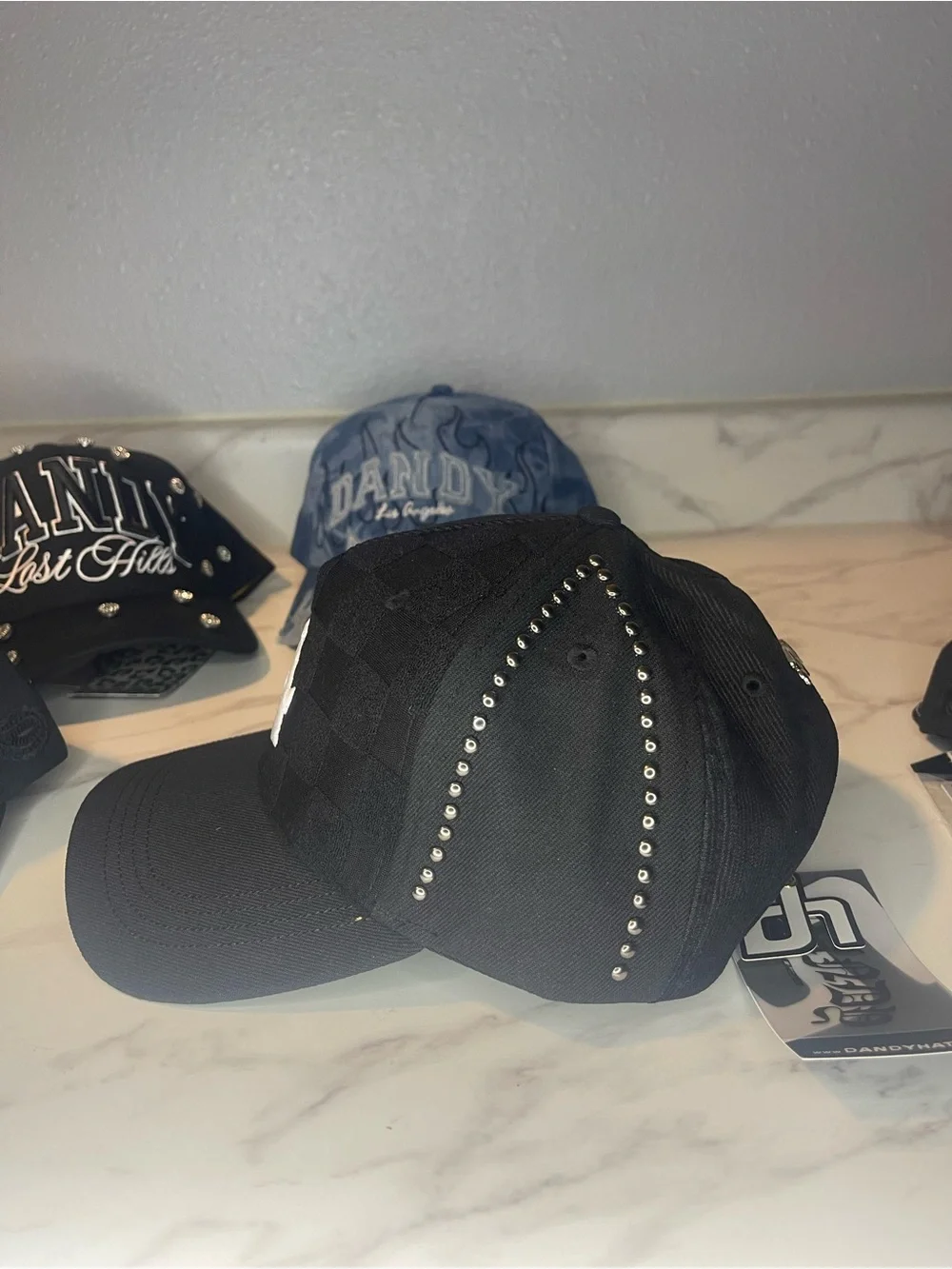 Black Dandy hats Baseball Cap with White LA Embroidery - Dandy Hats